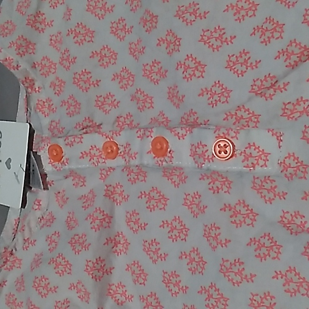 Carters Girls 4T top in orangie pink & off white - Picture 7 of 7
